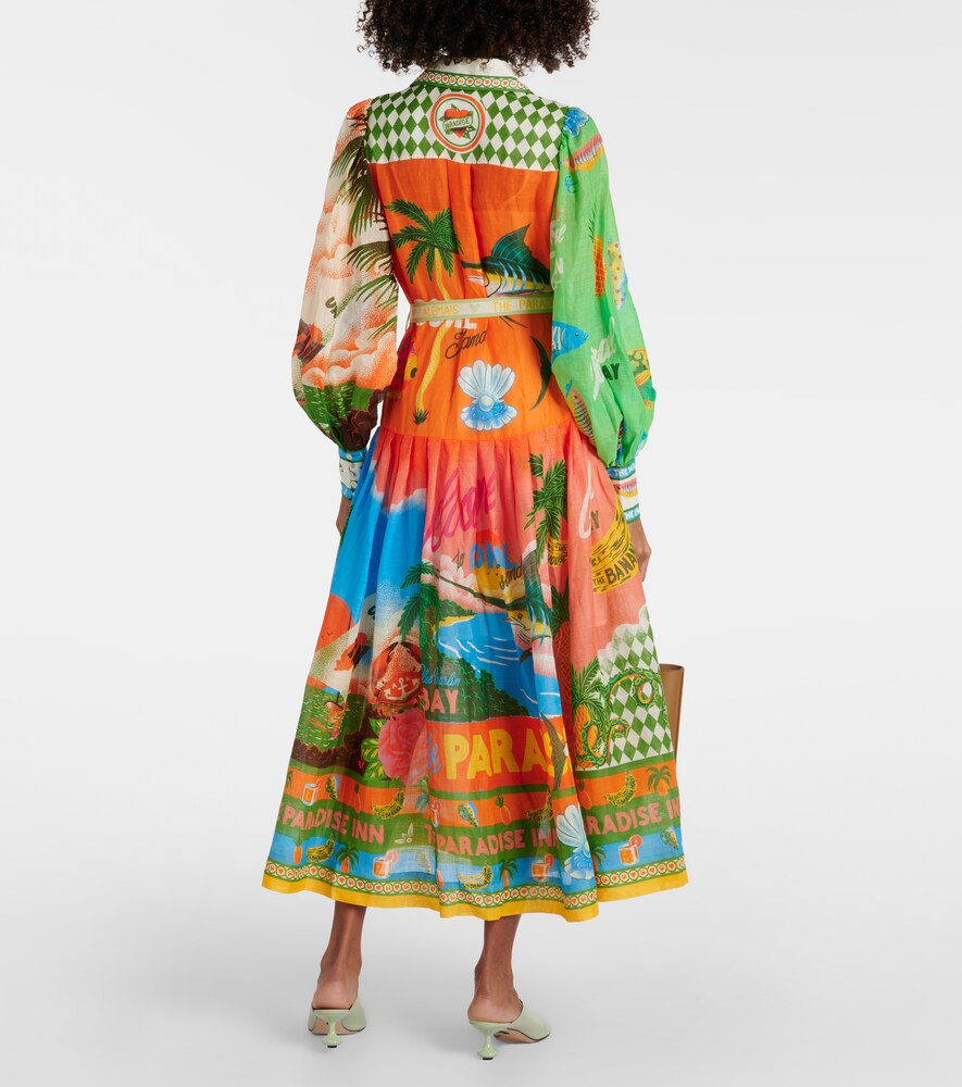 Alemais Almais Paradiso printed ramie maxi shirt dress | Smart Closet Alemais Almais Paradiso printed ramie maxi shirt dress | Smart Closet