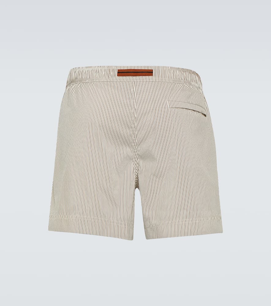 Shop Zegna Embroidered Swim Trunks In White