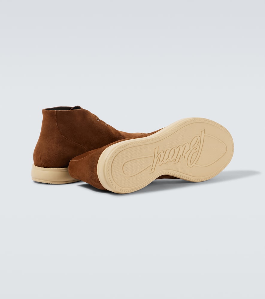 Brioni Desert Suede Boots In Brown
