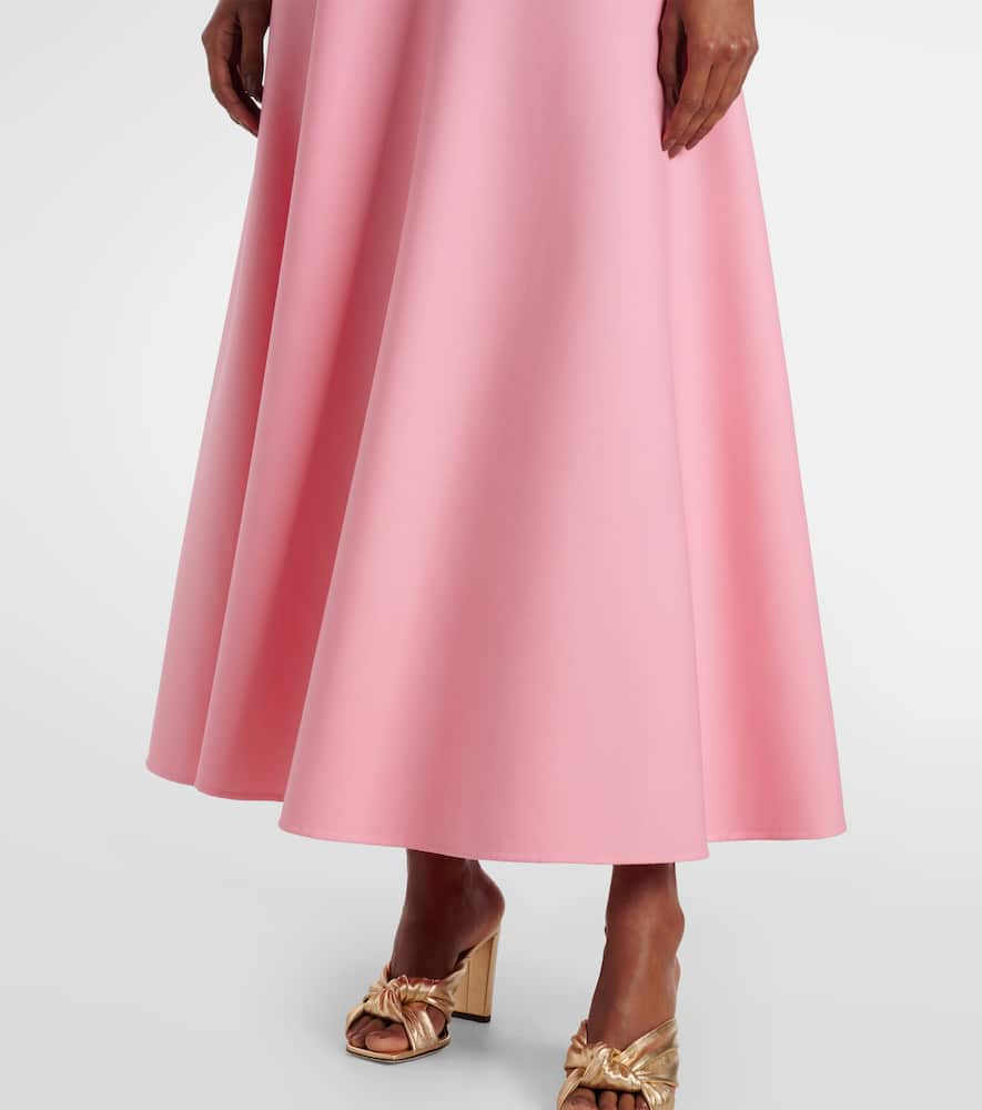 Oscar De La Renta Wool-blend Midi Dress In Blue
