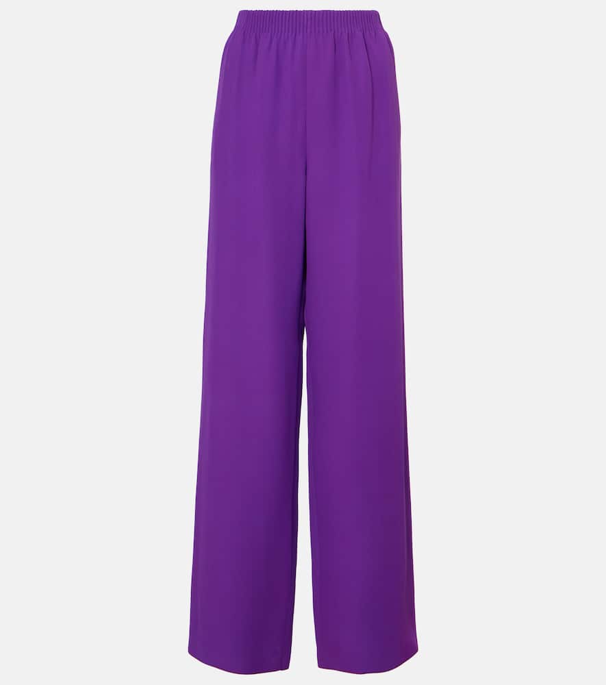 Valentino Cady Couture Wide-leg Pants In Purple