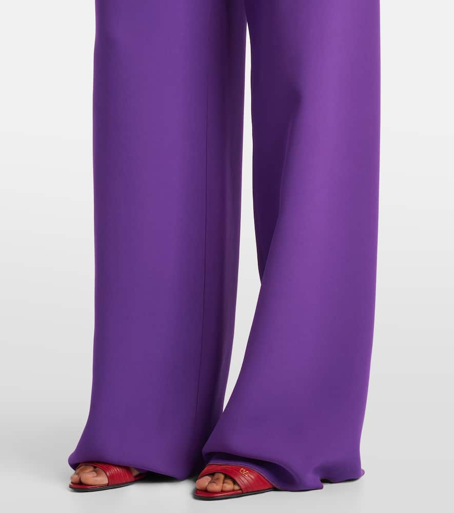 Valentino Cady Couture Wide-leg Pants In Purple
