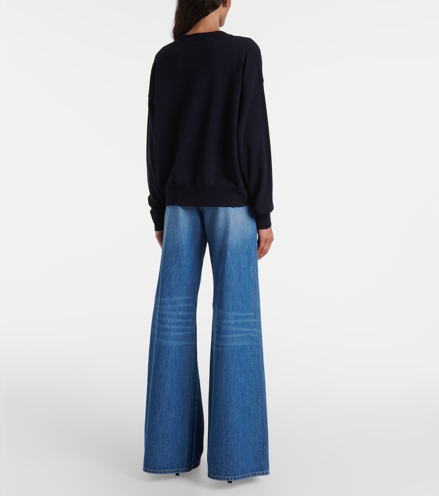 Versace Icon Wool Blend Sweater In Blue