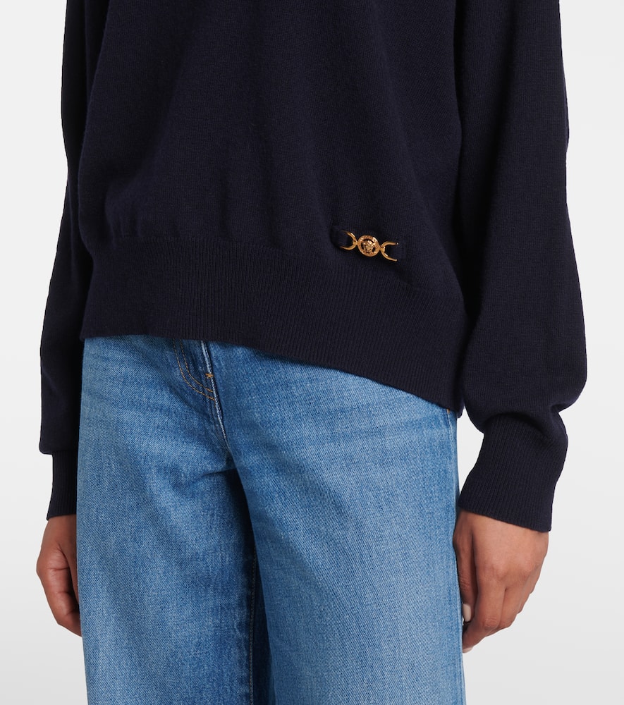 Versace Icon Wool Blend Sweater In Blue