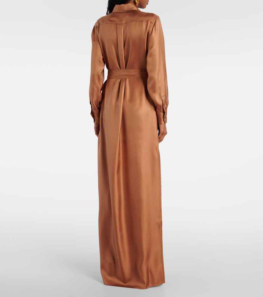 TOM FORD BELTED SILK TWILL SHIRT DRESS