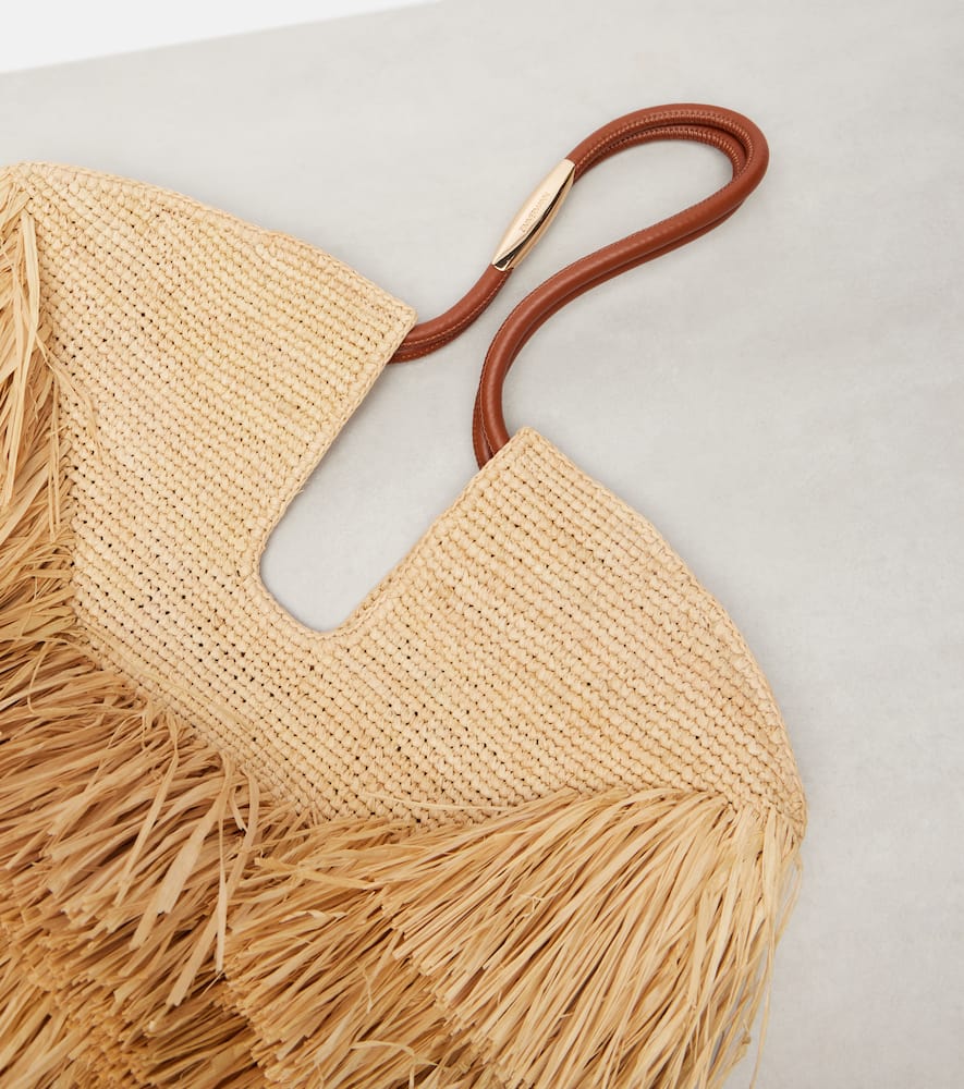 Zimmermann Goldentime Beoge Shoulder Bag With Adjustable And Removable Shoulder Strap And Fringed Details In Ra