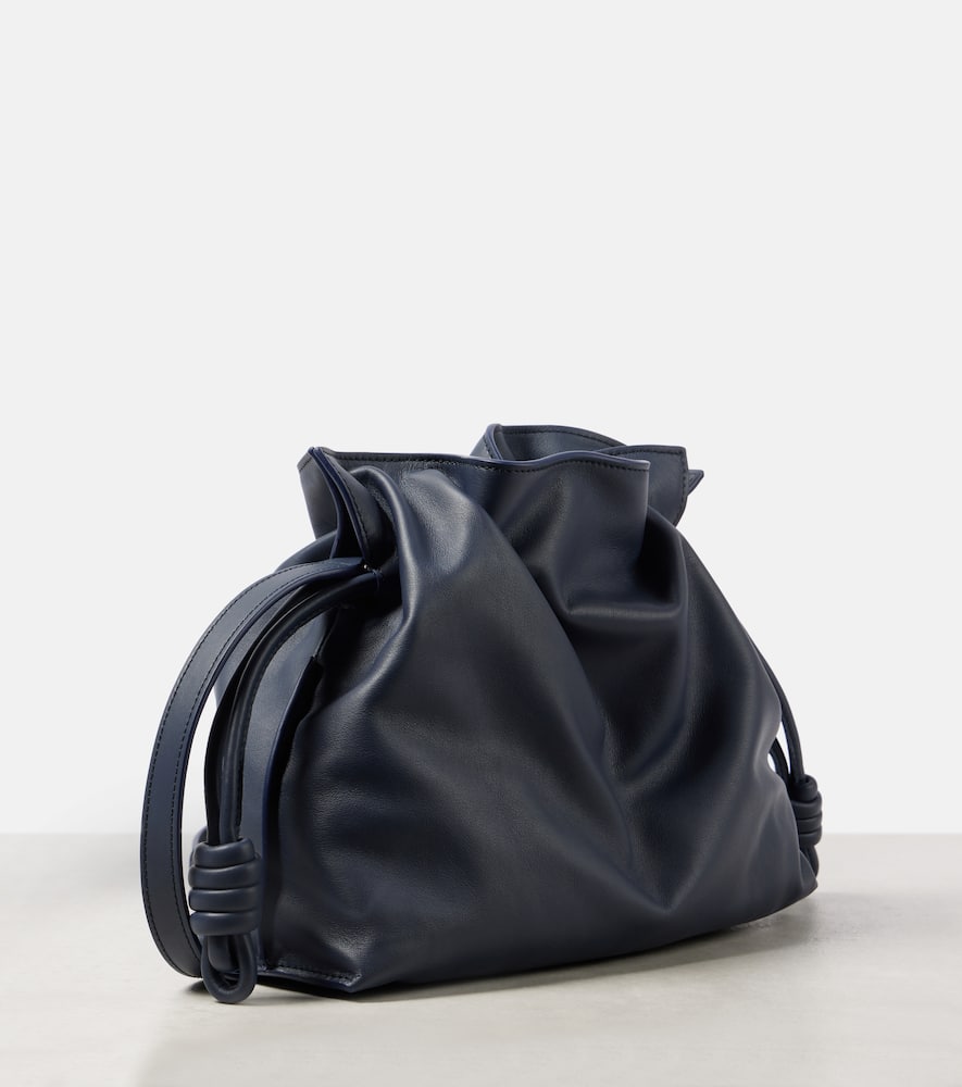 Loewe Womens Abyss Blue Flamenco Logo-embossed Knotted Leather Clutch Bag In Abyss Blue