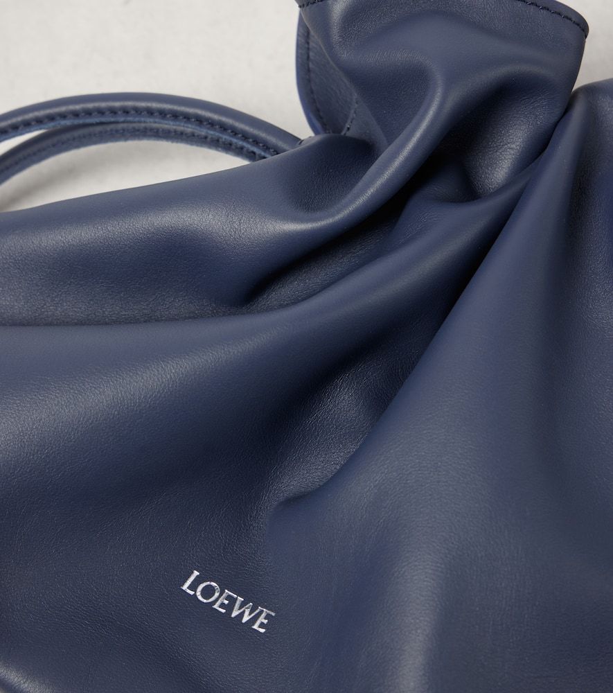 Loewe Womens Abyss Blue Flamenco Logo-embossed Knotted Leather Clutch Bag In Abyss Blue