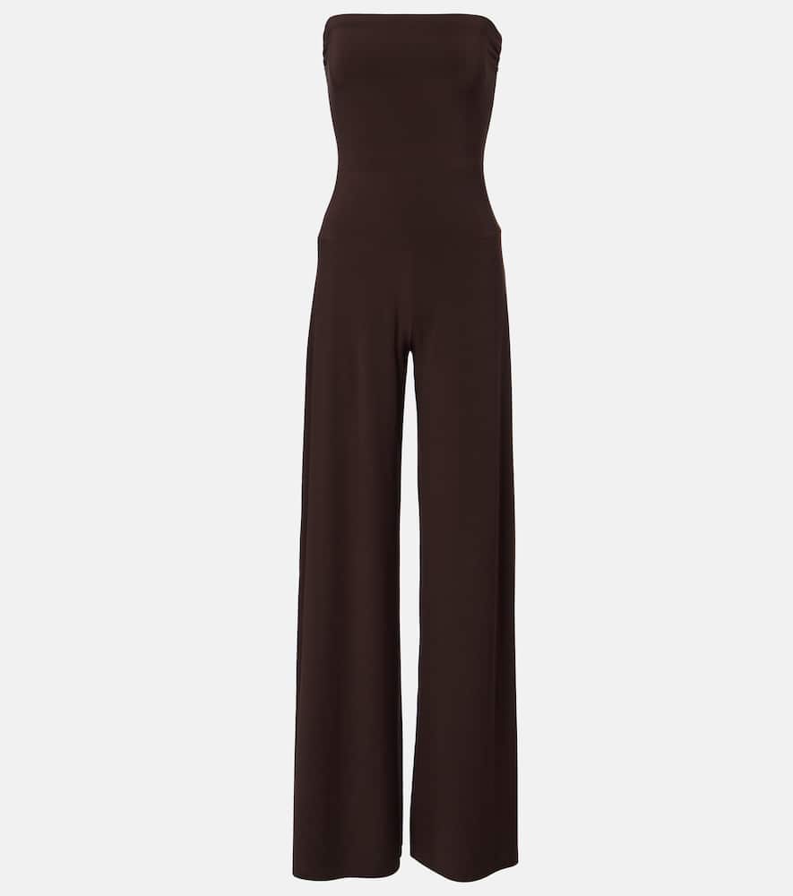 Strapless jersey jumpsuit