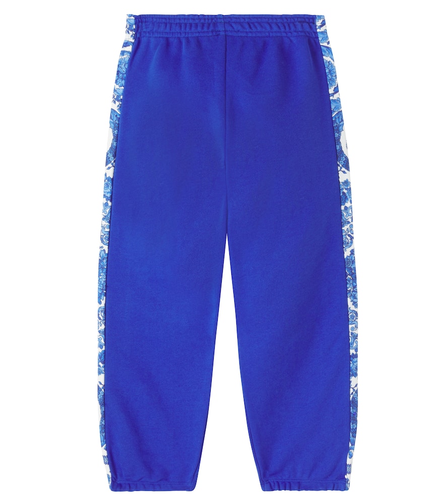 Versace Barocco Cotton Sweatpants In Blue
