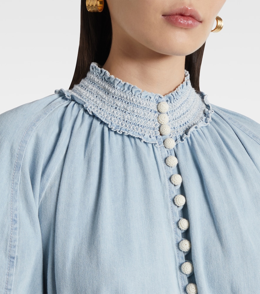  Zimmermann Zimmermann Ascension Ruffled Denim Minidress 