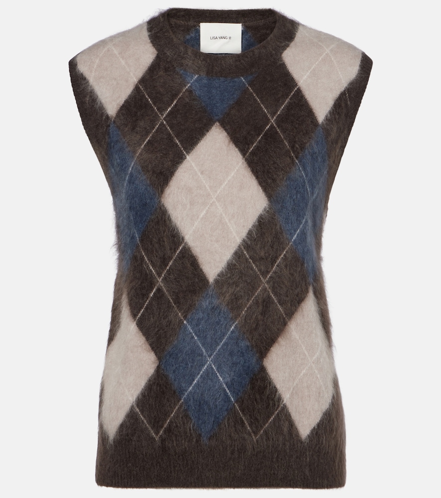 Lisa Yang Yasmin Argyle cashmere sweater vest