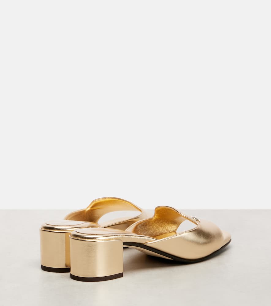 Jimmy Choo Dina 45 Metallic Leather Mules