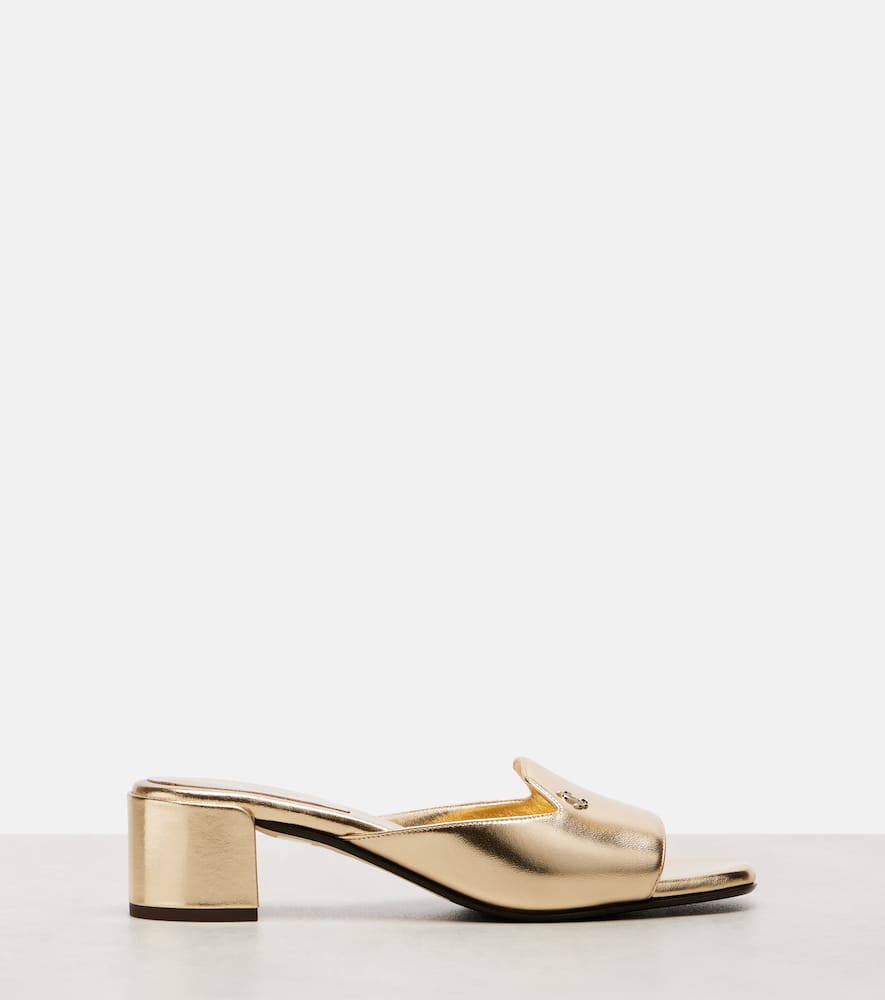 Jimmy Choo Dina 45 Metallic Leather Mules
