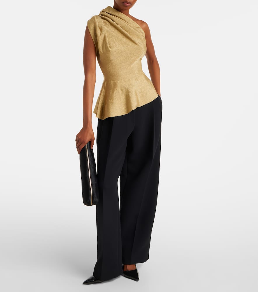 Khaite Aimee Draped Blouse In Gold