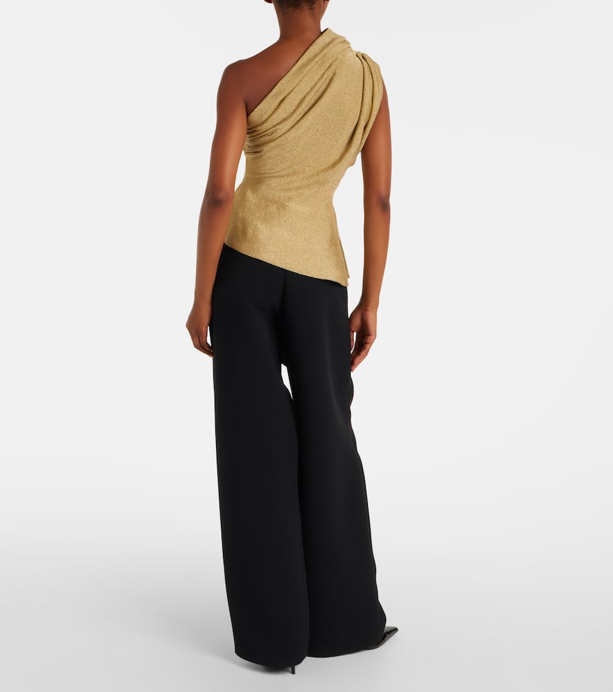 Khaite Aimee Draped Blouse In Gold