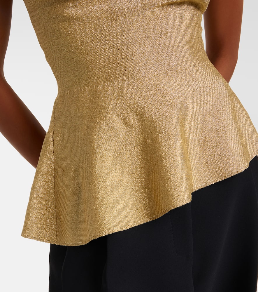 Khaite Aimee Draped Blouse In Gold