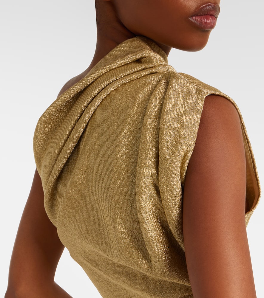 Khaite Aimee Draped Blouse In Gold