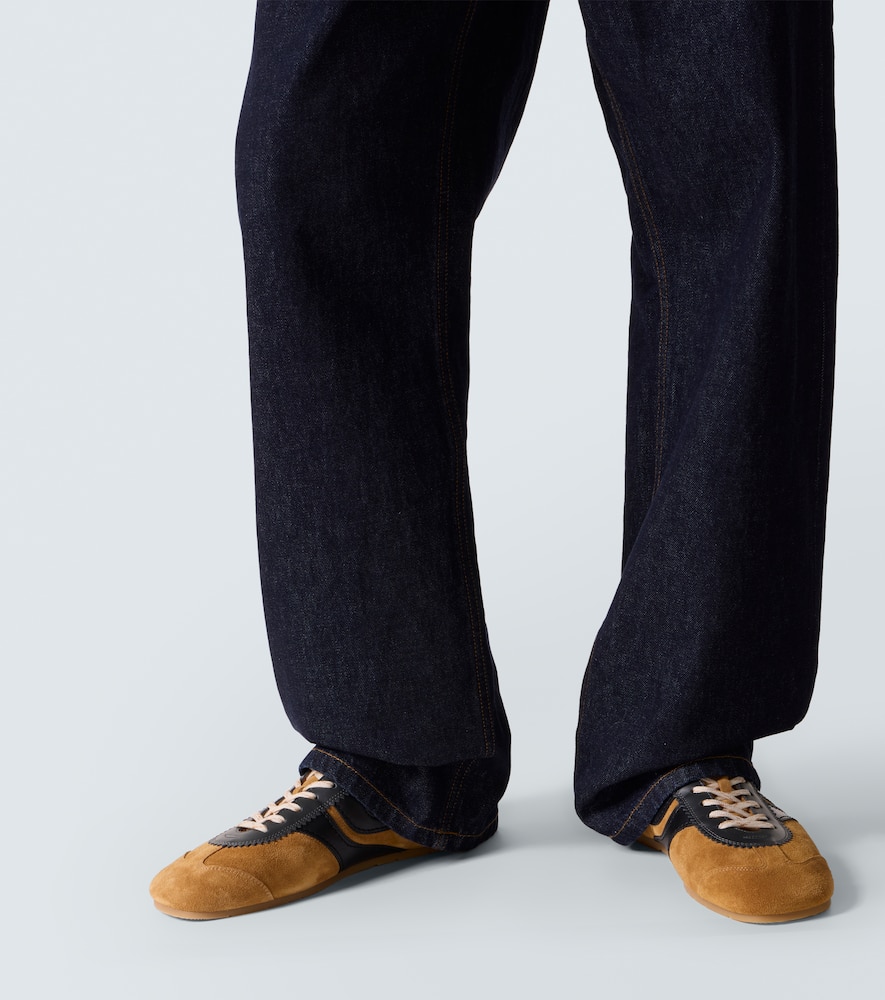 Dries Van Noten Straight Leg Denim Pants With Contrast Stitching In Blue