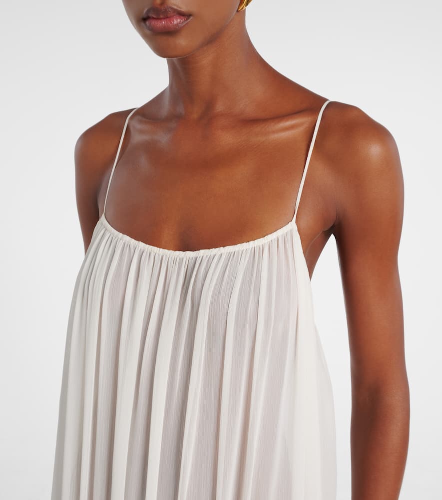 Xu Zhi Feather-trimmed Gathered Gown In White