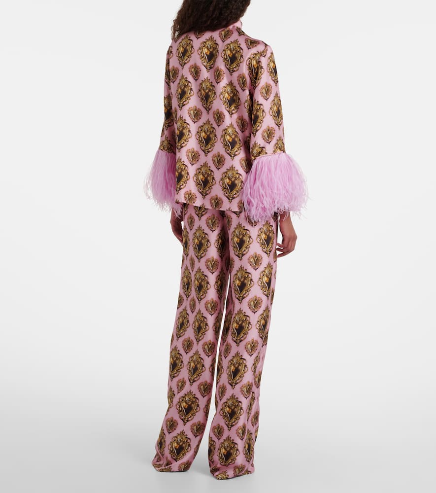 Dolce & Gabbana Printed High-rise Silk Palazzo Pants In Multi