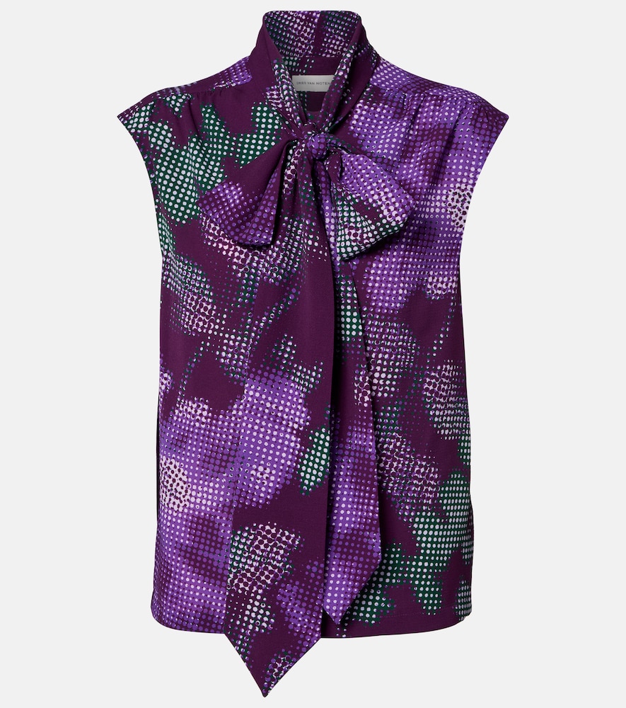 Dries Van Noten Dries Van Noten Floral tie-neck top　ドリス ヴァン ノッテン フローラル タイネック トップ