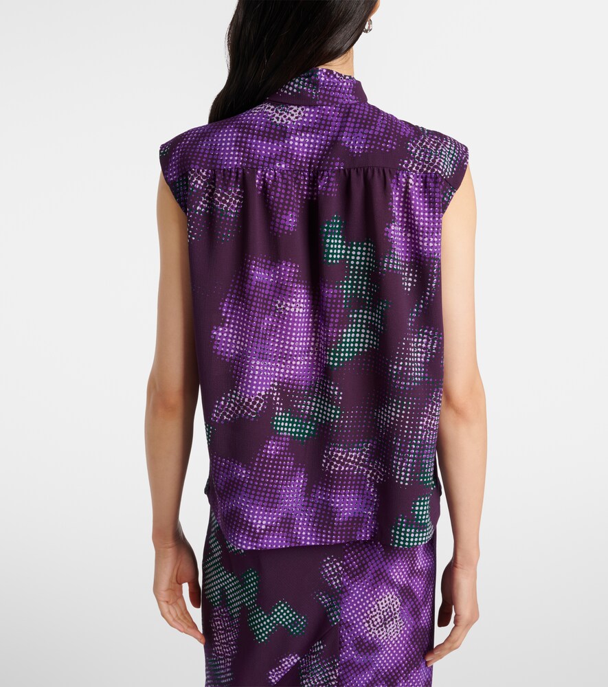  Dries Van Noten Dries Van Noten Floral Tie-neck Top 