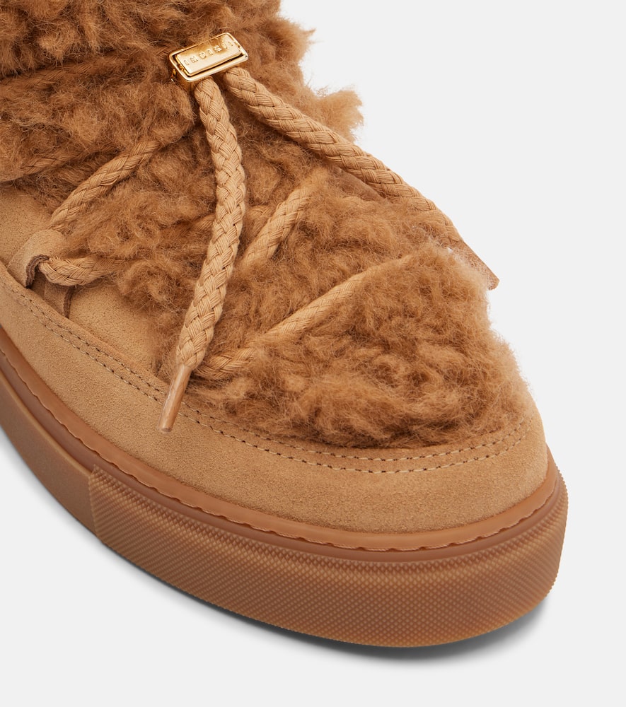 Inuikii Teddy Low Suede And Teddy Snow Boots In Nude