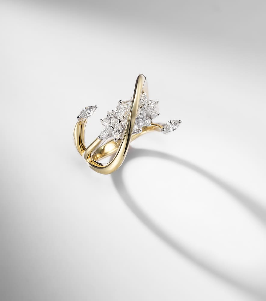 Yeprem Golden Strada 18kt Yellow And White Gold Ring With Diamonds In Gold