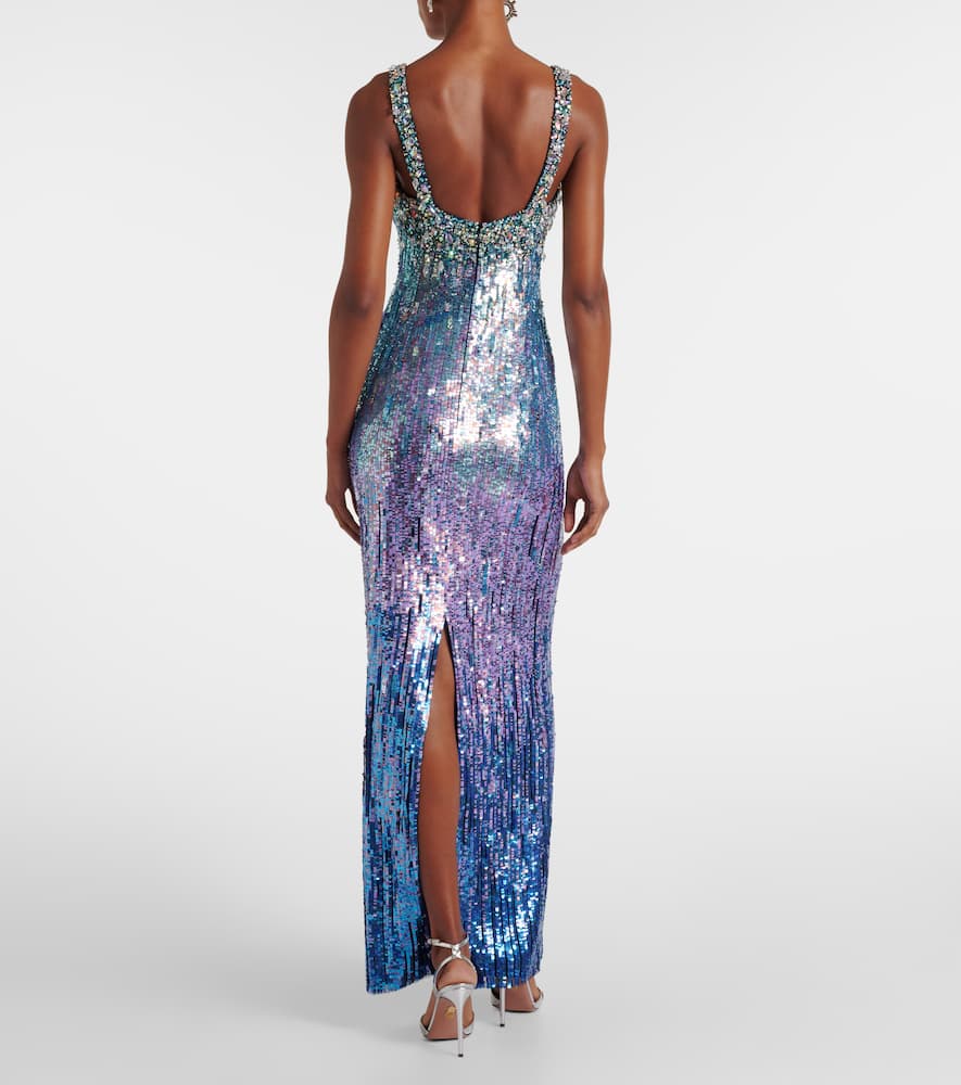 Jenny Packham Rosalie Embellished Gown In Blue