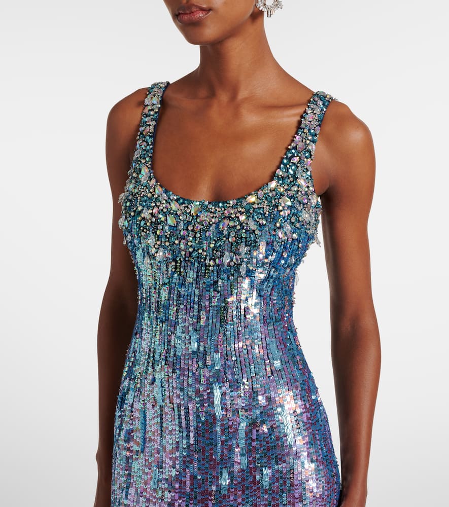 Jenny Packham Rosalie Embellished Gown In Blue
