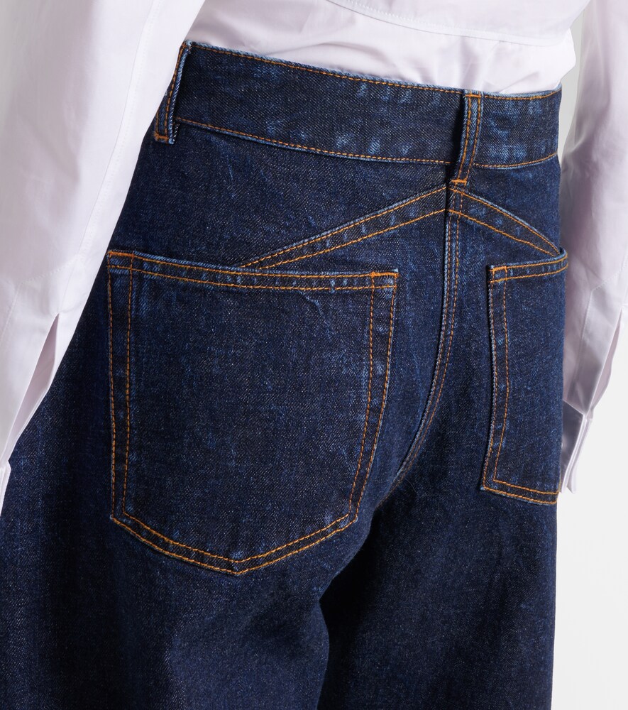 Alaïa Mid-Rise Barrel-Leg Jeans