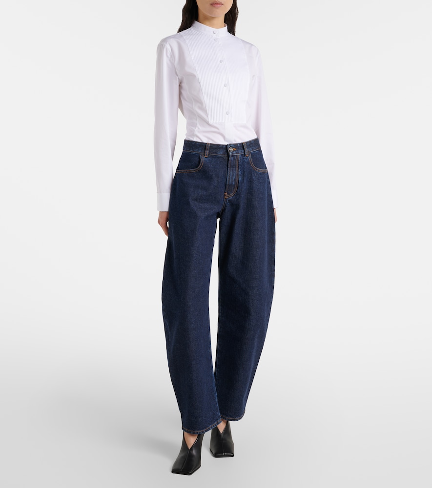 Alaïa Mid-Rise Barrel-Leg Jeans