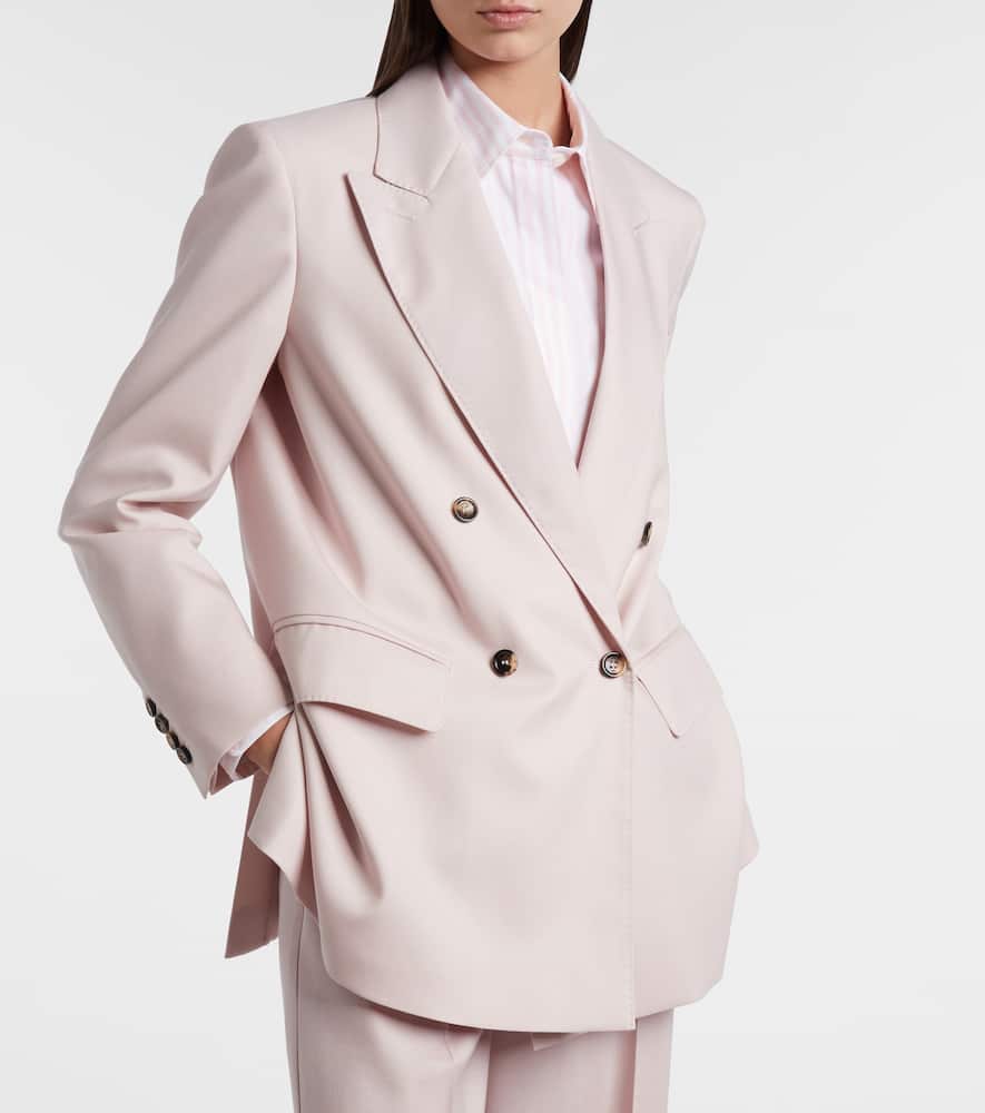 Max Mara Ombrosa Wool-blend Blazer In Pink