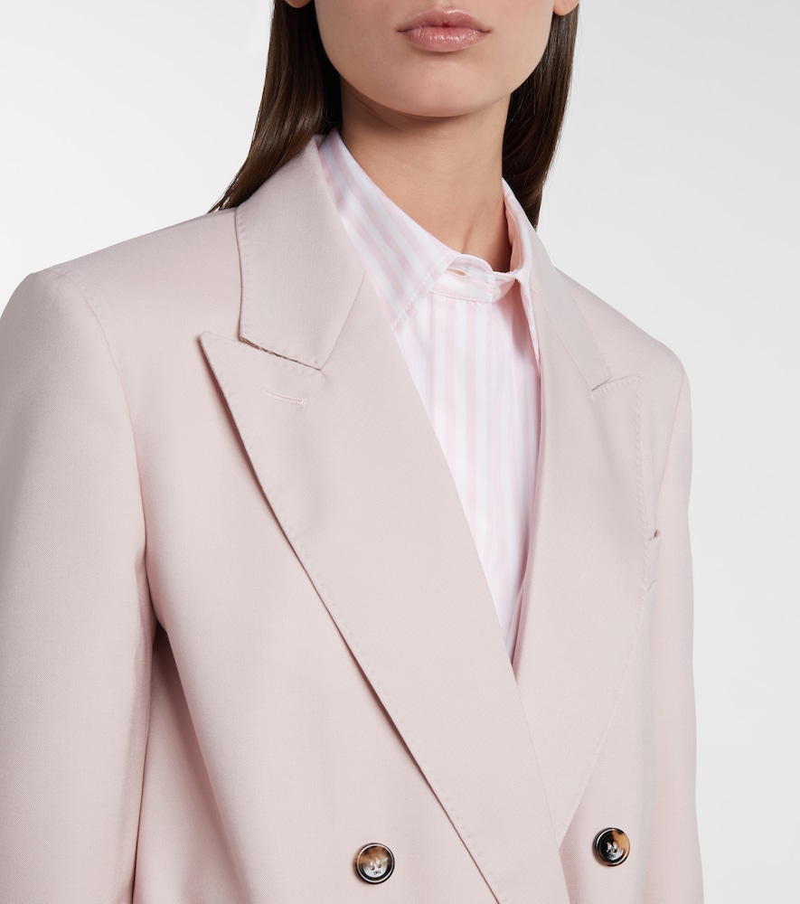 Max Mara Ombrosa Wool-blend Blazer In Pink