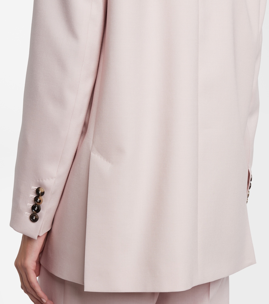 Max Mara Ombrosa Wool-blend Blazer In Pink