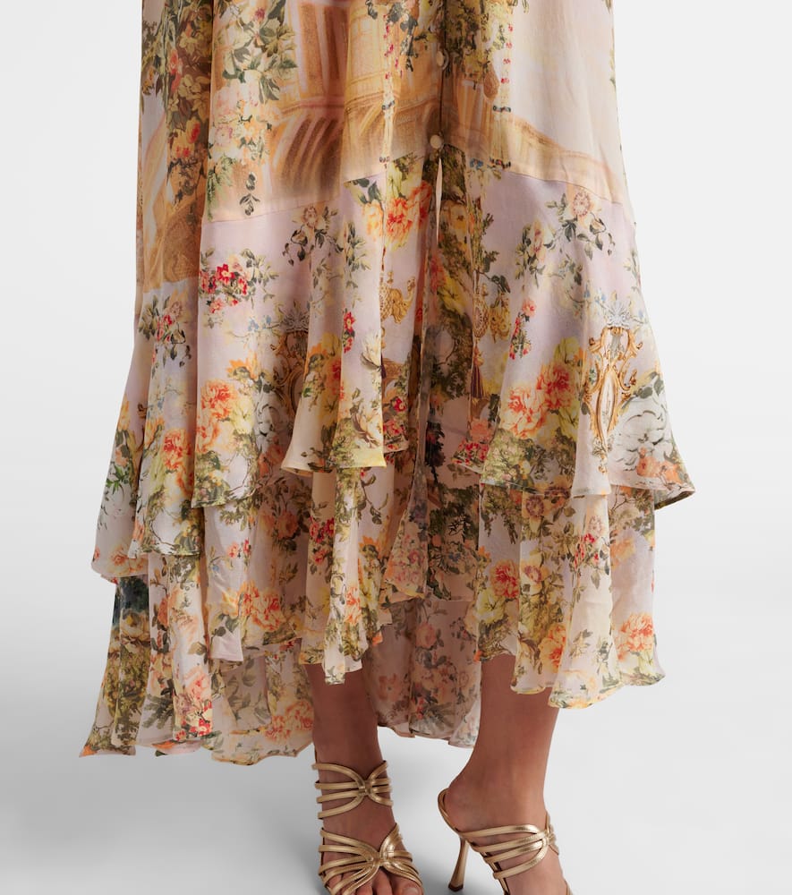 Camilla Embellished Floral Silk Crêpe Maxi Dress In Pink