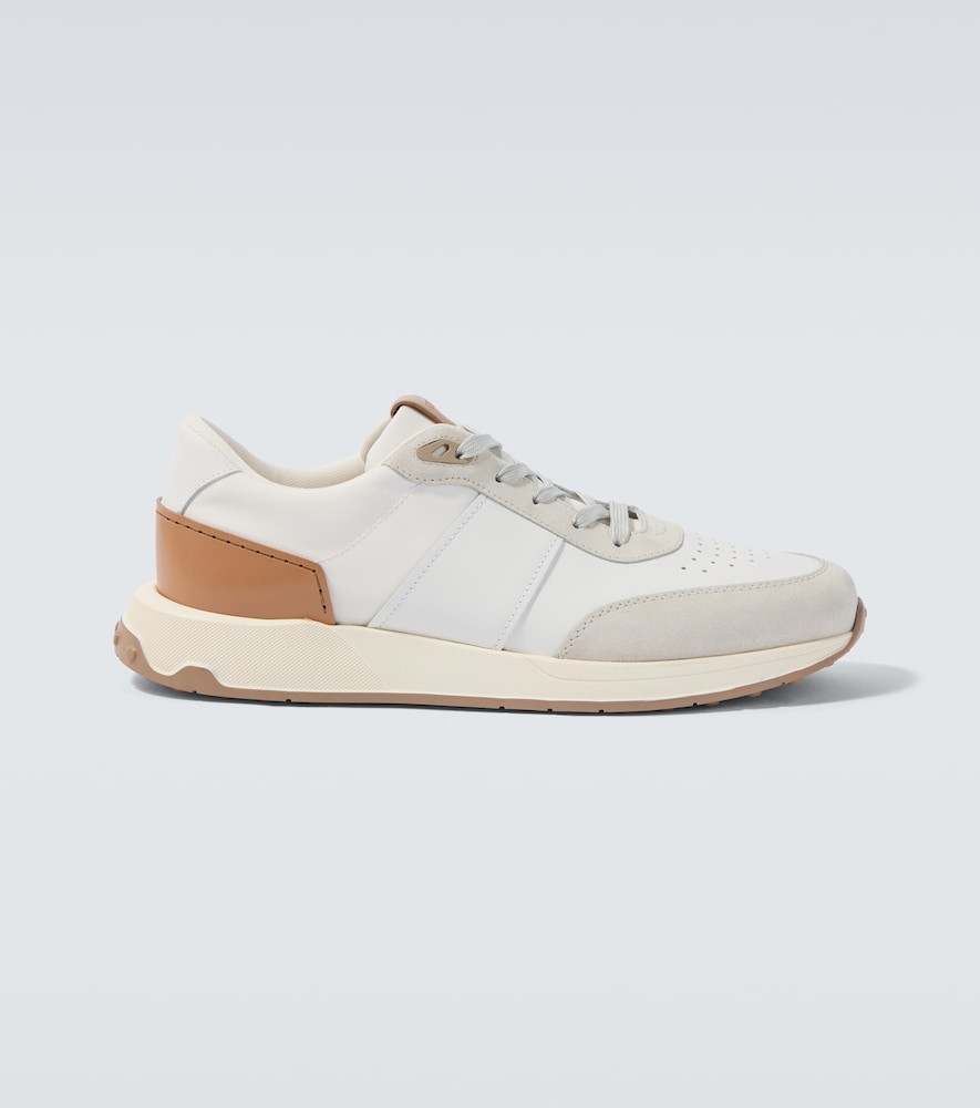 Tod's Men's White Leather And Suede-Trimmed Sneakers UK Size 7.5 - Mytheresa