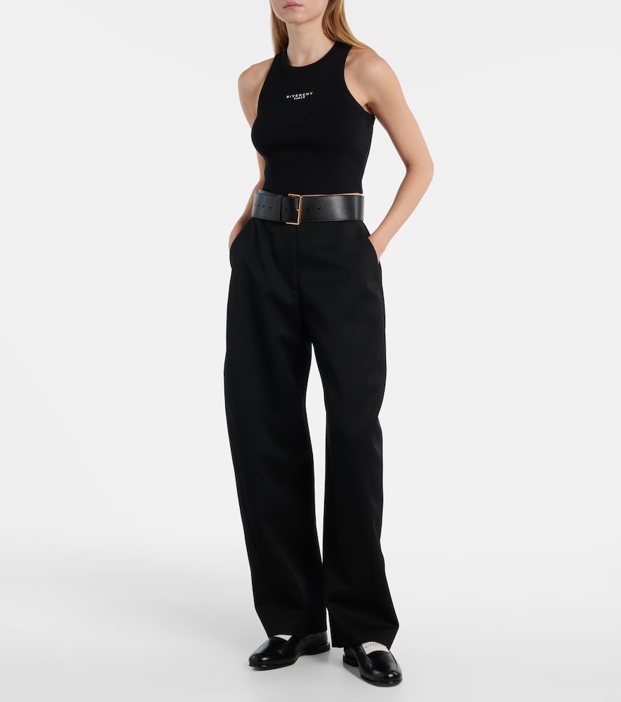  Givenchy Givenchy Logo Cropped Cotton Jersey Tank Top 