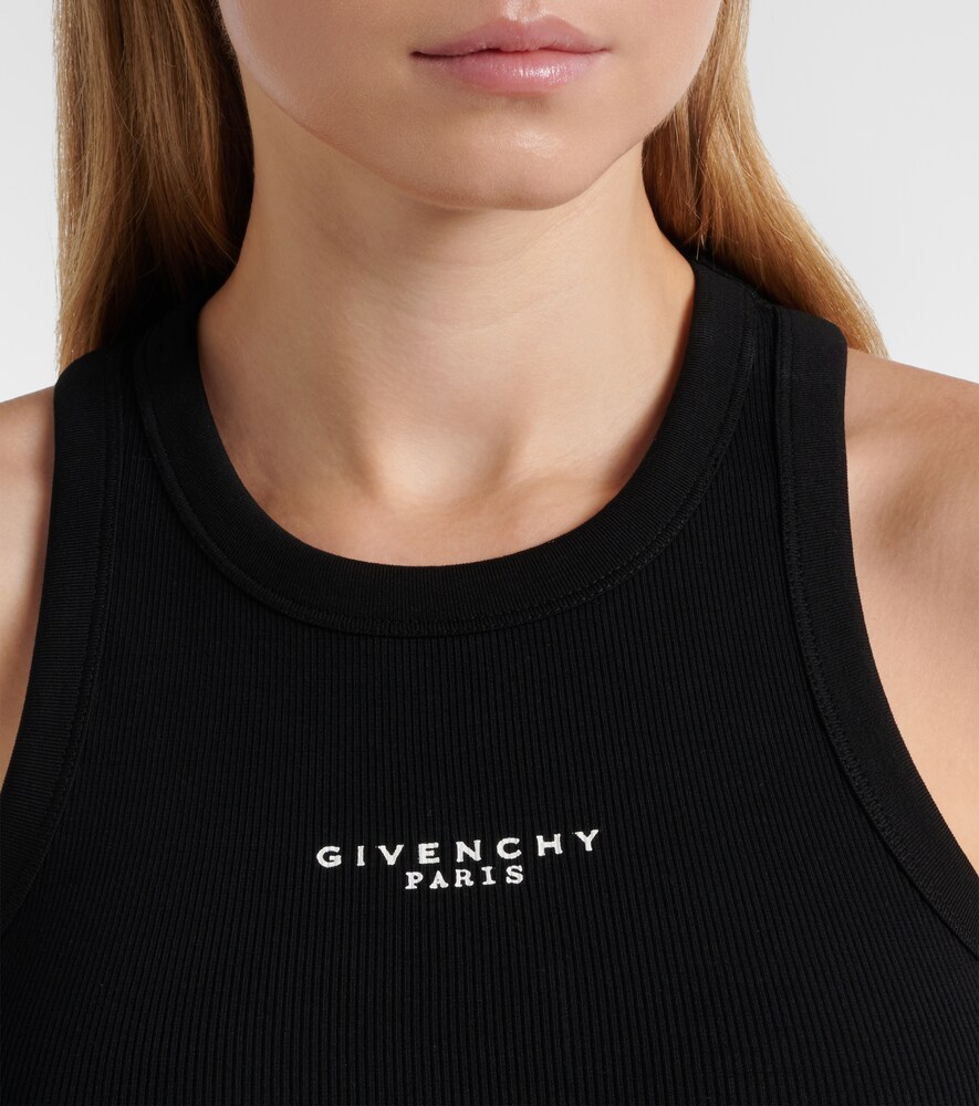  Givenchy Givenchy Logo Cropped Cotton Jersey Tank Top 