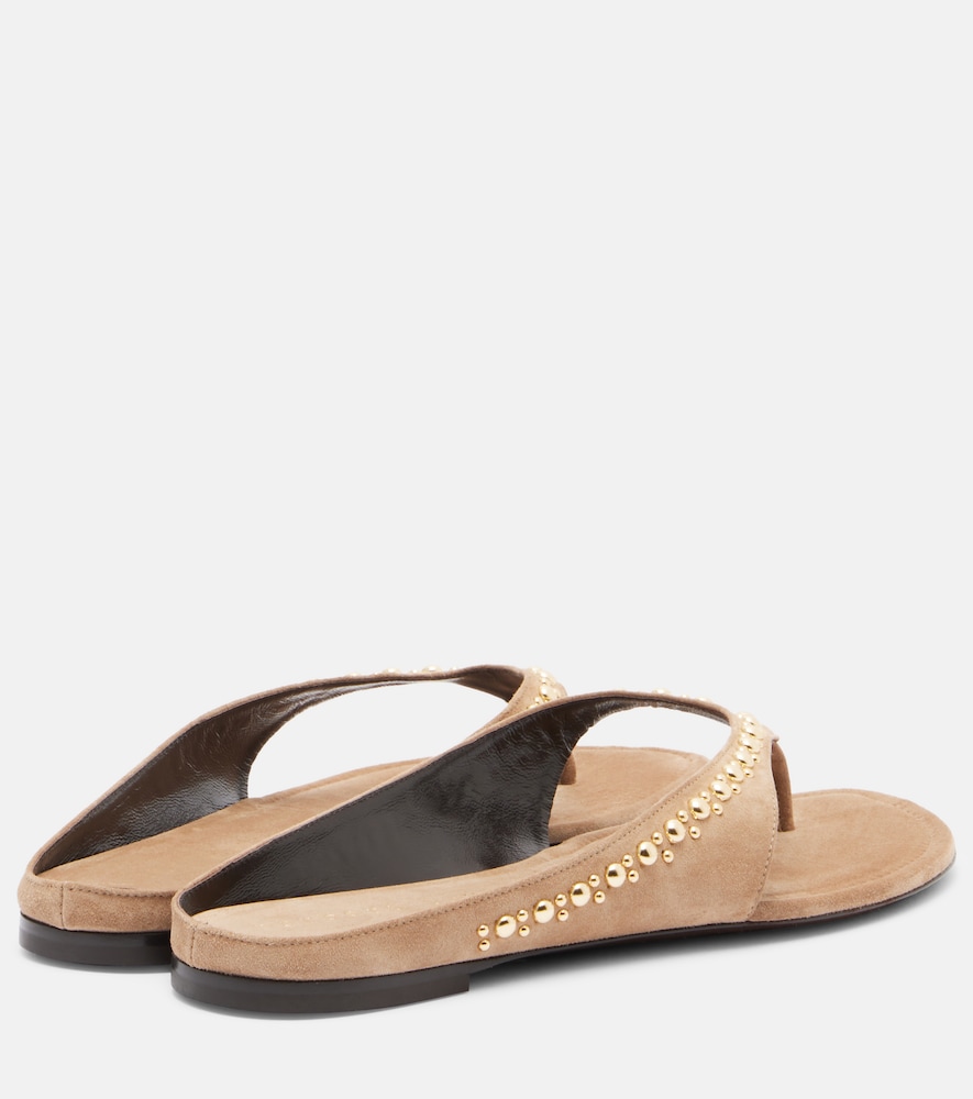  Herbert Levine Herbert Levine Sun-kissed Embellished Suede Thong Sandals 