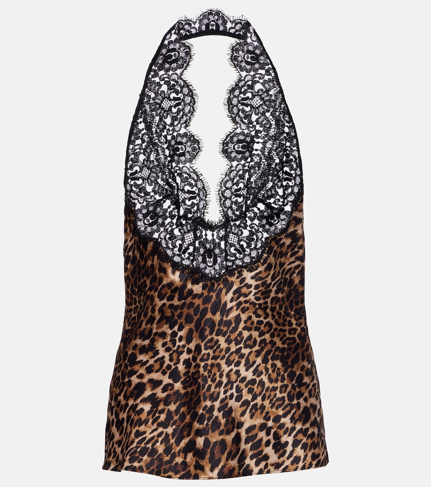 Nili Lotan Teo leopard-print silk satin top