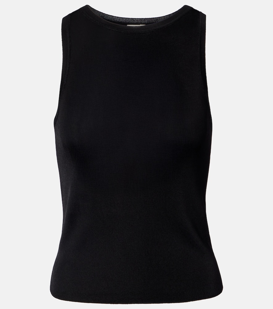 Saint Laurent Ribbed-knit jersey tank top