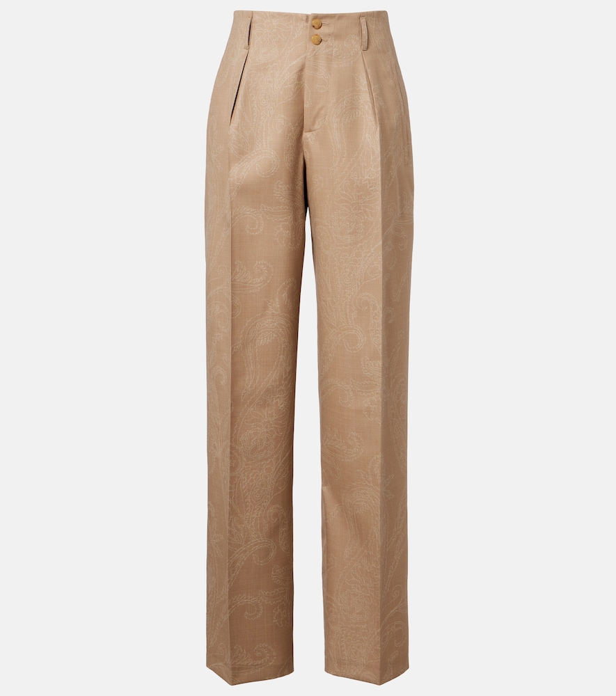 Pantaloni regular in lana jacquard