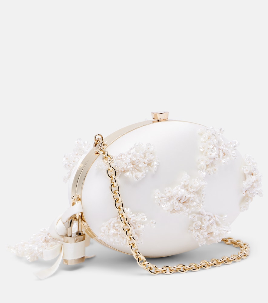  Self-portrait Self-portrait Verzierte Clutch Oval Small Aus Satin 
