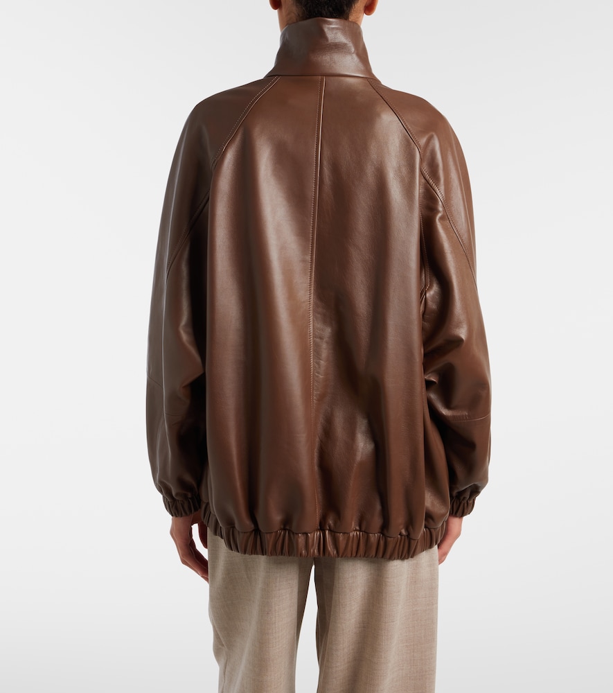  Brunello Cucinelli Brunello Cucinelli Monili Leather Jacket 