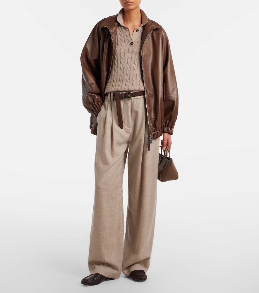  Brunello Cucinelli Brunello Cucinelli Monili Leather Jacket 