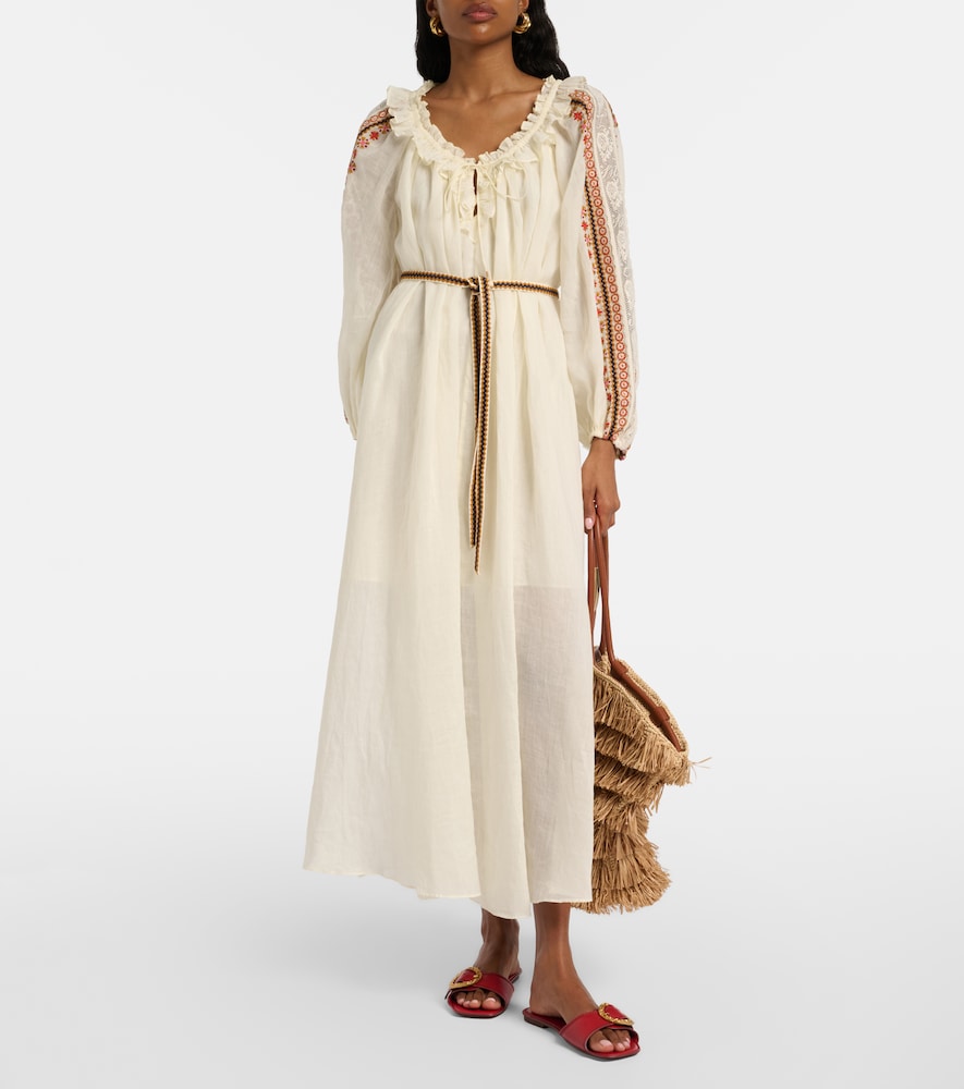 Zimmermann Aster embroidered ramie maxi dress