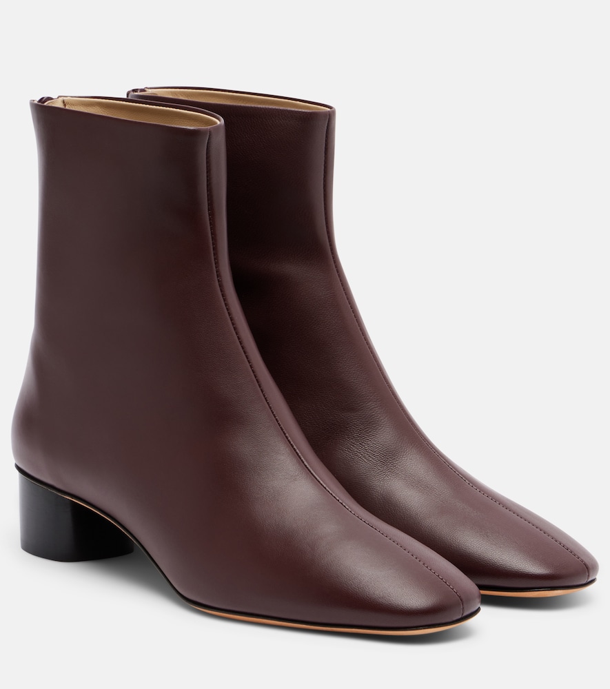 Le Monde Beryl Carole Leather Ankle Boots In Burgundy
