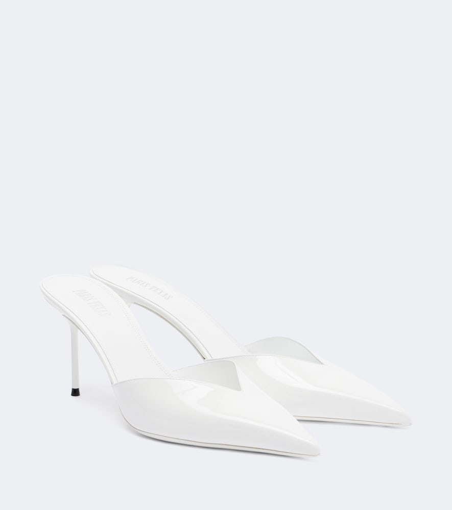 Paris Texas Lidia Patent Leather Mules In White